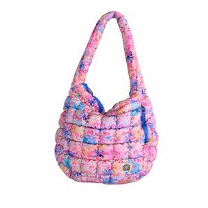 NATURAL LIFE FLORAL COLORFUL BOHO  CASUAL EVERYDAY PUFFY FIT IT ALL BAG